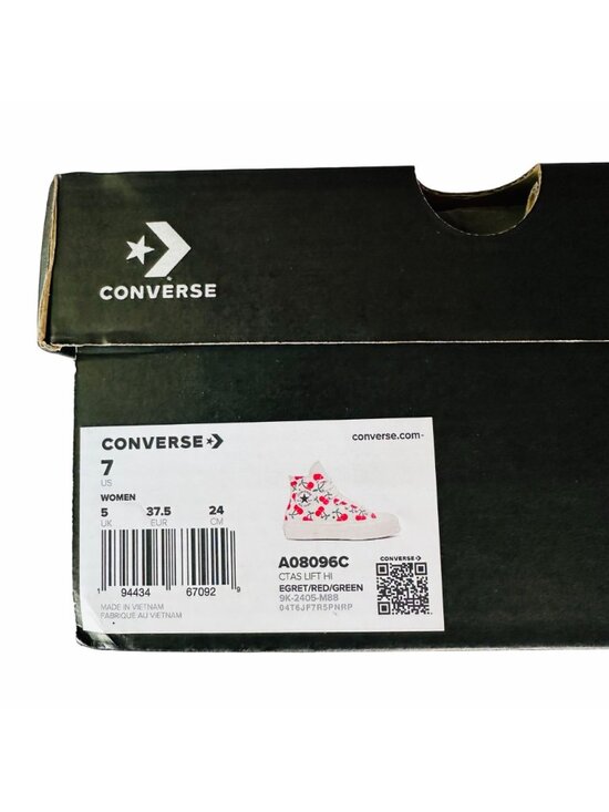⭐Converse Ctas Lift Platform Cherries Sz 7 Women Shoes Egret Red